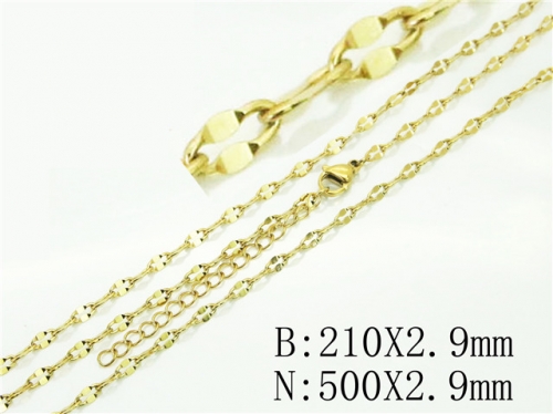 BC Wholesale Jewelry Sets Stainless Steel 316L Necklace & Bracelet Set NO.#BC70S0512KE