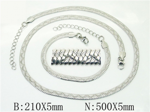 BC Wholesale Jewelry Sets Stainless Steel 316L Necklace & Bracelet Set NO.#BC40S0527OLW