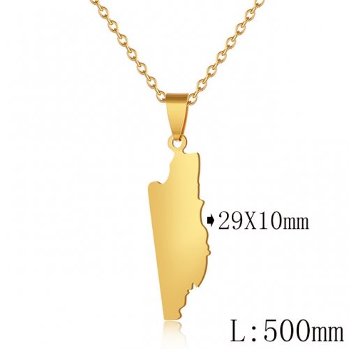 BC Wholesale Map Necklace Jewelry Stainless Steel 316L Necklace NO.#YJ009N0704