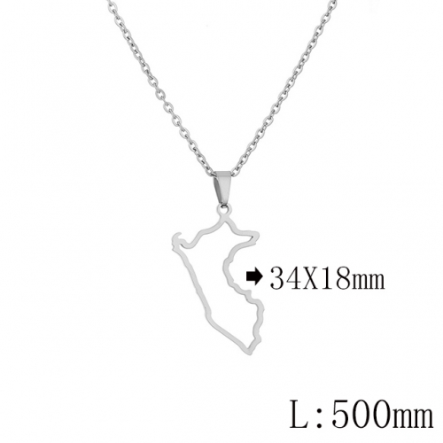 BC Wholesale Map Necklace Jewelry Stainless Steel 316L Necklace NO.#YJ009N0567