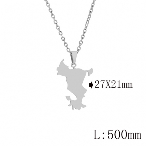 BC Wholesale Map Necklace Jewelry Stainless Steel 316L Necklace NO.#YJ009N0417