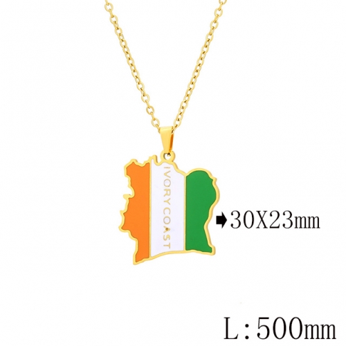 BC Wholesale Map Necklace Jewelry Stainless Steel 316L Necklace NO.#YJ009N0691