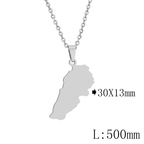 BC Wholesale Map Necklace Jewelry Stainless Steel 316L Necklace NO.#YJ009N0389