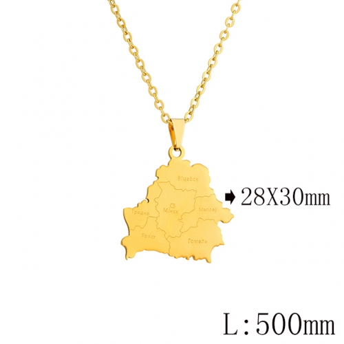 BC Wholesale Map Necklace Jewelry Stainless Steel 316L Necklace NO.#YJ009N0596