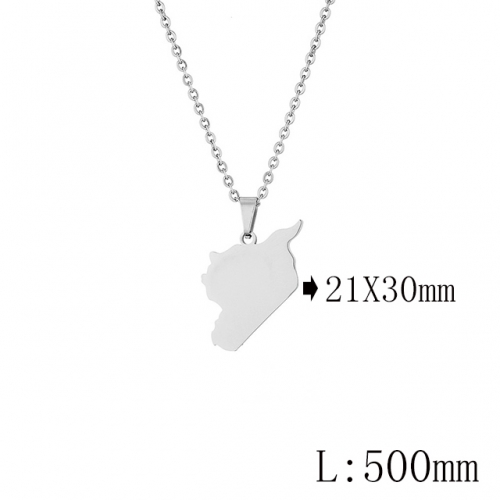 BC Wholesale Map Necklace Jewelry Stainless Steel 316L Necklace NO.#YJ009N0273