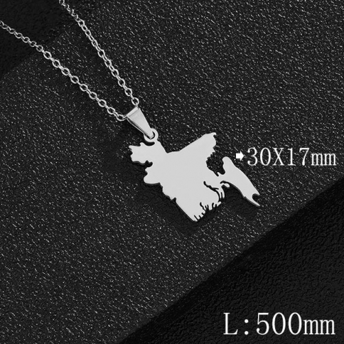 BC Wholesale Map Necklace Jewelry Stainless Steel 316L Necklace NO.#YJ009N0858