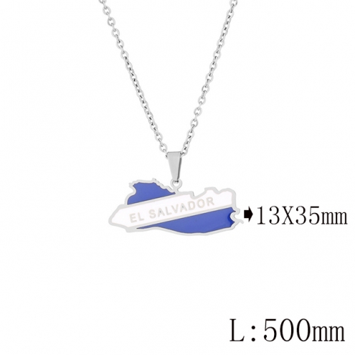 BC Wholesale Map Necklace Jewelry Stainless Steel 316L Necklace NO.#YJ009N0431