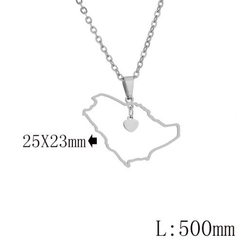 BC Wholesale Map Necklace Jewelry Stainless Steel 316L Necklace NO.#YJ009N0690