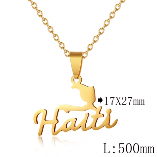 BC Wholesale Map Necklace Jewelry Stainless Steel 316L Necklace NO.#YJ009N0679