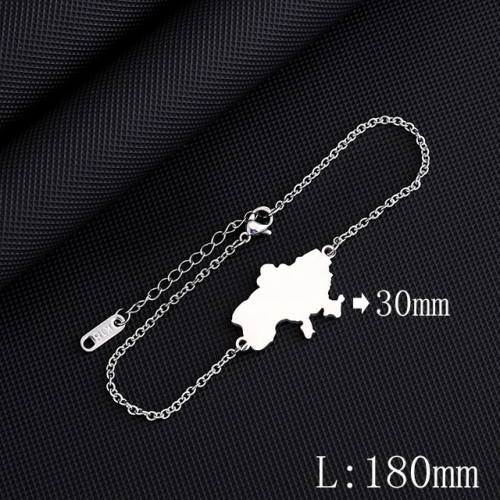 BC Wholesale Map Bracelets Jewelry Stainless Steel 316L Bracelets NO.#YJ009B0006