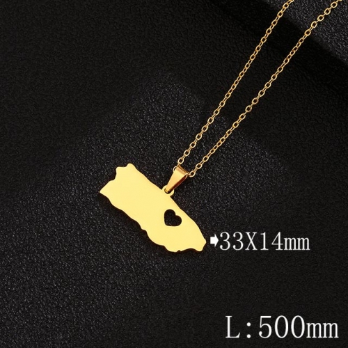 BC Wholesale Map Necklace Jewelry Stainless Steel 316L Necklace NO.#YJ009N0184