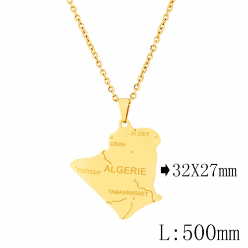 BC Wholesale Map Necklace Jewelry Stainless Steel 316L Necklace NO.#YJ009N0206