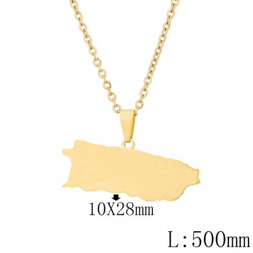 BC Wholesale Map Necklace Jewelry Stainless Steel 316L Necklace NO.#YJ009N0758