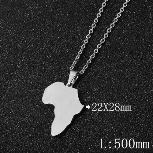 BC Wholesale Map Necklace Jewelry Stainless Steel 316L Necklace NO.#YJ009N0008