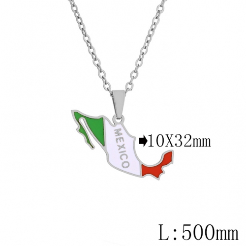 BC Wholesale Map Necklace Jewelry Stainless Steel 316L Necklace NO.#YJ009N0325