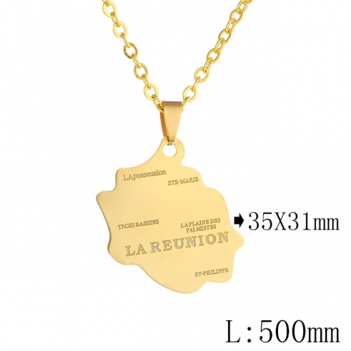 BC Wholesale Map Necklace Jewelry Stainless Steel 316L Necklace NO.#YJ009N0671