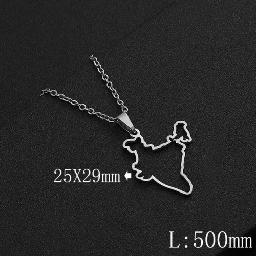 BC Wholesale Map Necklace Jewelry Stainless Steel 316L Necklace NO.#YJ009N0465