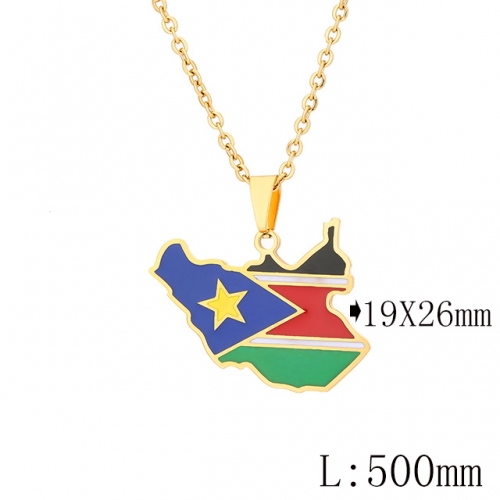 BC Wholesale Map Necklace Jewelry Stainless Steel 316L Necklace NO.#YJ009N0683