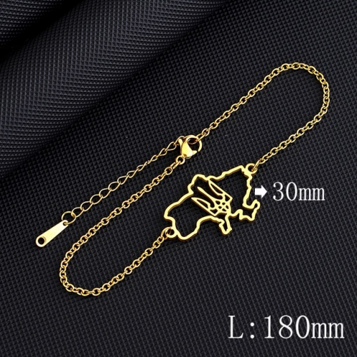BC Wholesale Map Bracelets Jewelry Stainless Steel 316L Bracelets NO.#YJ009B0001