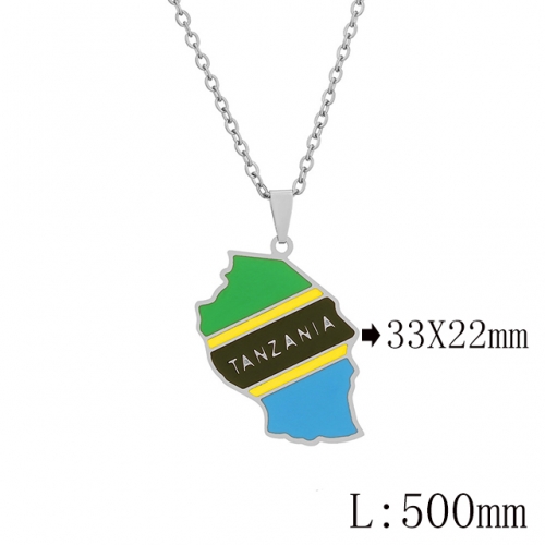 BC Wholesale Map Necklace Jewelry Stainless Steel 316L Necklace NO.#YJ009N0607