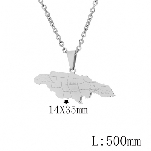 BC Wholesale Map Necklace Jewelry Stainless Steel 316L Necklace NO.#YJ009N0223