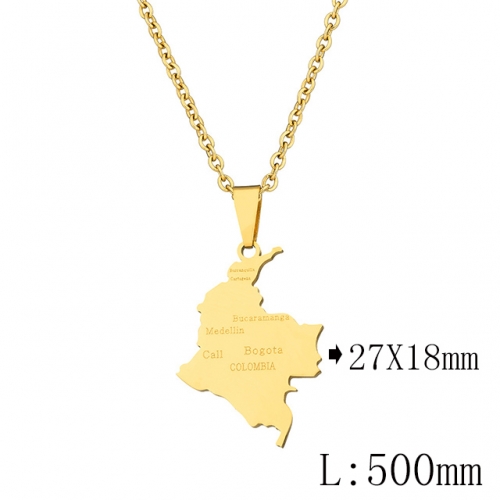 BC Wholesale Map Necklace Jewelry Stainless Steel 316L Necklace NO.#YJ009N0230