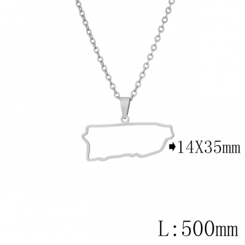 BC Wholesale Map Necklace Jewelry Stainless Steel 316L Necklace NO.#YJ009N0749