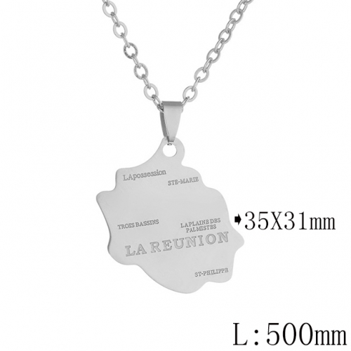 BC Wholesale Map Necklace Jewelry Stainless Steel 316L Necklace NO.#YJ009N0672