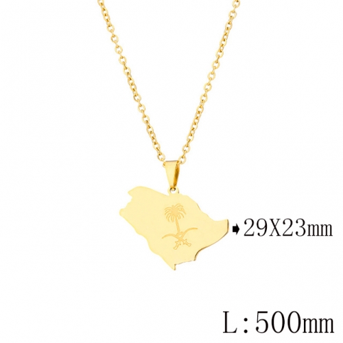 BC Wholesale Map Necklace Jewelry Stainless Steel 316L Necklace NO.#YJ009N0697