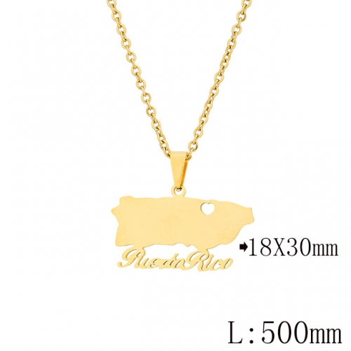 BC Wholesale Map Necklace Jewelry Stainless Steel 316L Necklace NO.#YJ009N0460