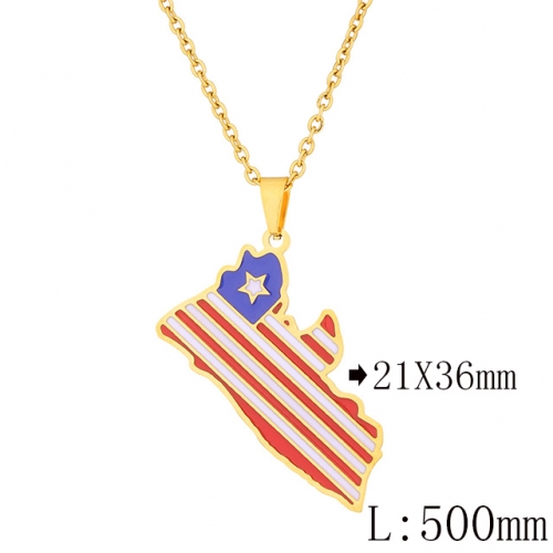 BC Wholesale Map Necklace Jewelry Stainless Steel 316L Necklace NO.#YJ009N0448