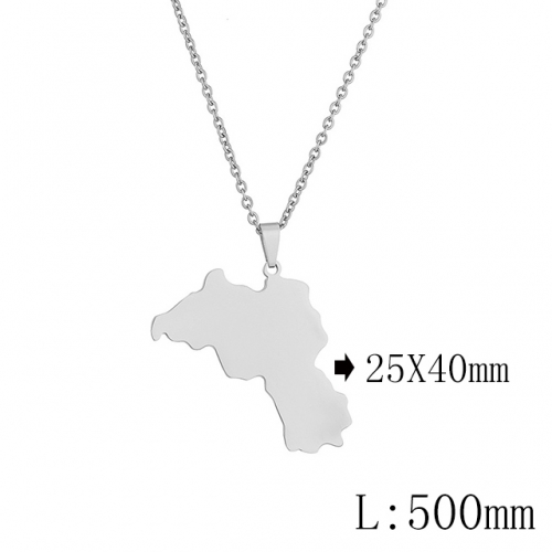 BC Wholesale Map Necklace Jewelry Stainless Steel 316L Necklace NO.#YJ009N0277