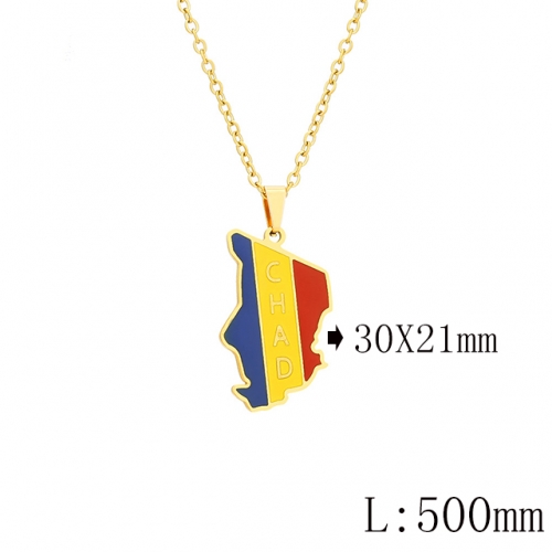BC Wholesale Map Necklace Jewelry Stainless Steel 316L Necklace NO.#YJ009N0594