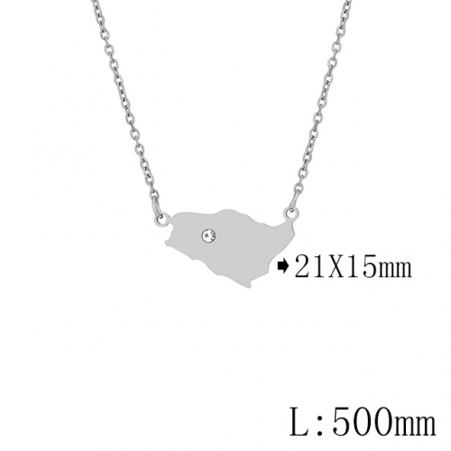 BC Wholesale Map Necklace Jewelry Stainless Steel 316L Necklace NO.#YJ009N0688