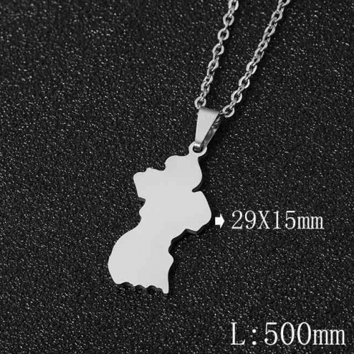 BC Wholesale Map Necklace Jewelry Stainless Steel 316L Necklace NO.#YJ009N0705