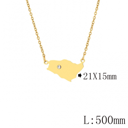 BC Wholesale Map Necklace Jewelry Stainless Steel 316L Necklace NO.#YJ009N0687