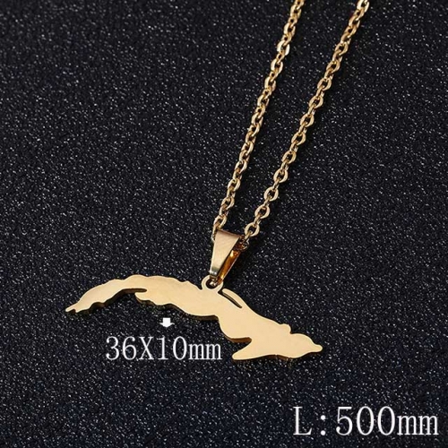 BC Wholesale Map Necklace Jewelry Stainless Steel 316L Necklace NO.#YJ009N0677
