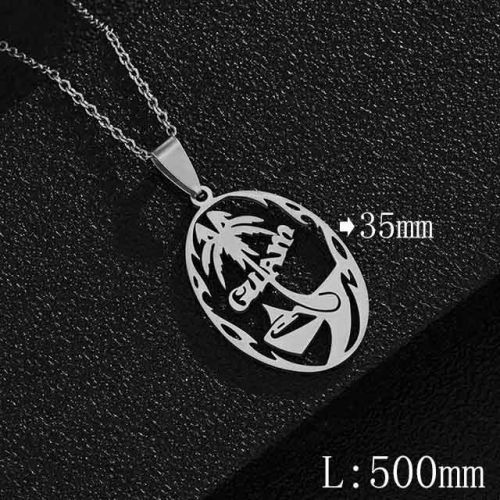 BC Wholesale Map Necklace Jewelry Stainless Steel 316L Necklace NO.#YJ009N0545