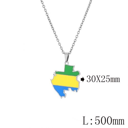 BC Wholesale Map Necklace Jewelry Stainless Steel 316L Necklace NO.#YJ009N0589