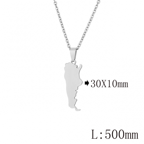 BC Wholesale Map Necklace Jewelry Stainless Steel 316L Necklace NO.#YJ009N0385