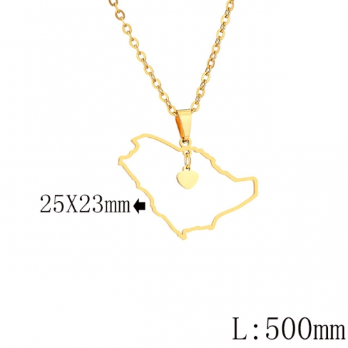 BC Wholesale Map Necklace Jewelry Stainless Steel 316L Necklace NO.#YJ009N0689