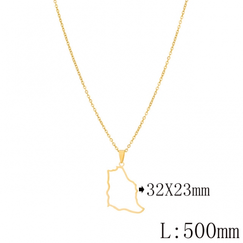 BC Wholesale Map Necklace Jewelry Stainless Steel 316L Necklace NO.#YJ009N0699