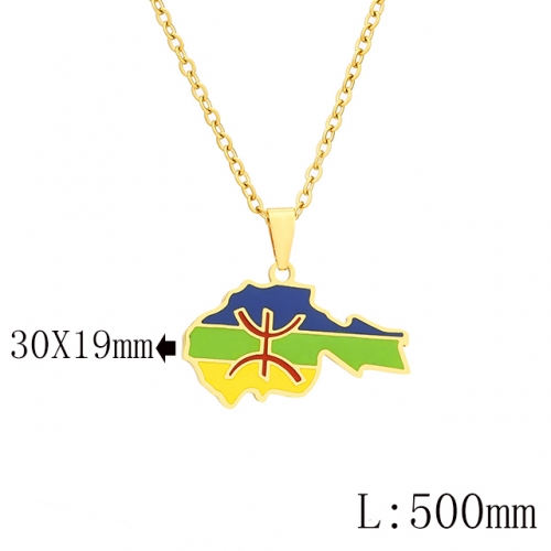 BC Wholesale Map Necklace Jewelry Stainless Steel 316L Necklace NO.#YJ009N0604