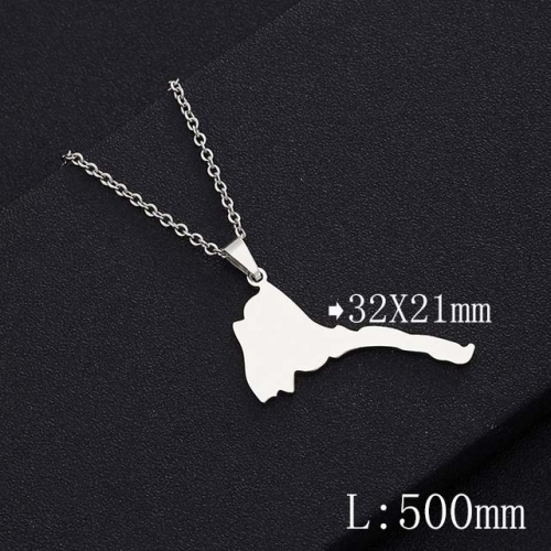 BC Wholesale Map Necklace Jewelry Stainless Steel 316L Necklace NO.#YJ009N0508
