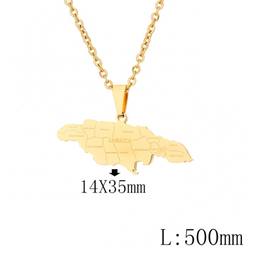 BC Wholesale Map Necklace Jewelry Stainless Steel 316L Necklace NO.#YJ009N0222