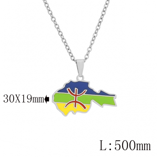 BC Wholesale Map Necklace Jewelry Stainless Steel 316L Necklace NO.#YJ009N0605