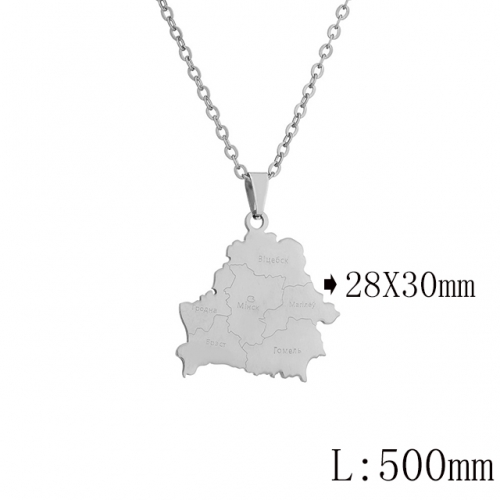 BC Wholesale Map Necklace Jewelry Stainless Steel 316L Necklace NO.#YJ009N0597