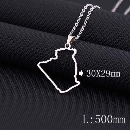 BC Wholesale Map Necklace Jewelry Stainless Steel 316L Necklace NO.#YJ009N0573