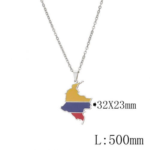 BC Wholesale Map Necklace Jewelry Stainless Steel 316L Necklace NO.#YJ009N0319