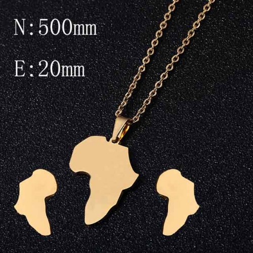 BC Wholesale Map Jewelry Sets 316L Stainless Steel Jewelry Earrings Pendants Sets NO.#YJ009S0886